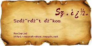 Szórát Ákos névjegykártya